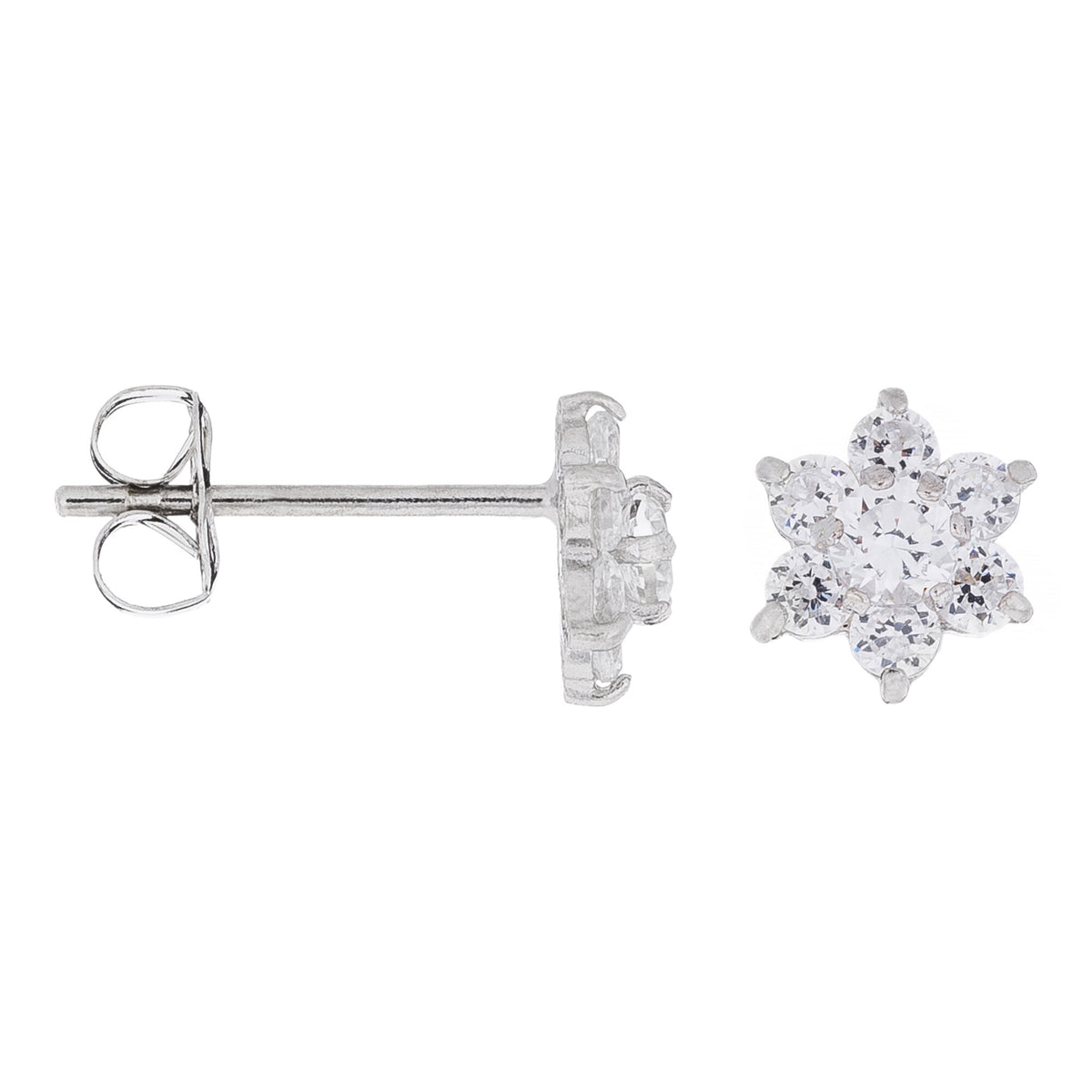 Boucle D'Oreilles "Le Messager Blanc" Or Blanc 375/1000 Et Zirconium