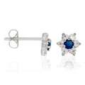 Boucle D'Oreilles "Le Messager Bleu" Or Blanc 375/1000 Et Zirconium