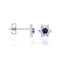Boucle D'Oreilles "Le Messager Bleu" - Or Blanc 375/1000 Et Zirconium
