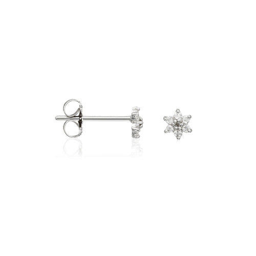 Boucles D'Oreilles "Le Messager Blanc" - Or Blanc 375/1000 Et Zirconium