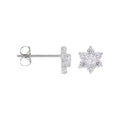 Boucle D'Oreilles "Le Messager Blanc" Or Blanc 375/1000 Et Zirconium