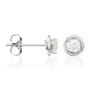 Boucles D'Oreilles "Precious" Or Blanc 375/1000 Et Zirconium