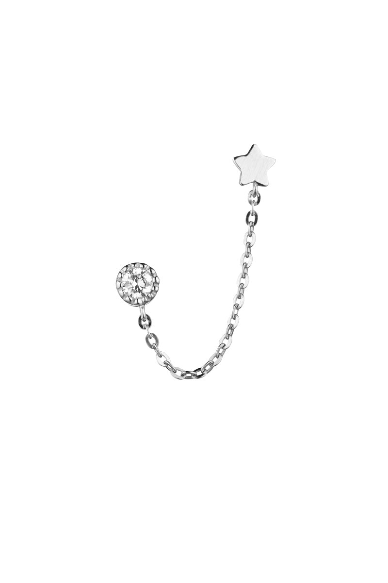 Boucles D'Oreilles "Royal" Or Blanc 375/1000 Et Zirconium