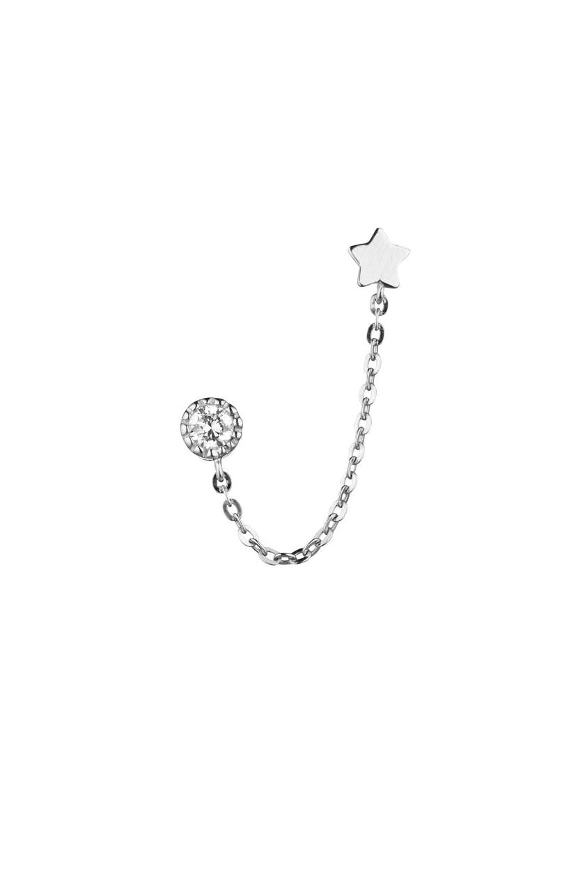 Pendientes Royal - Oro Blanco y Circonio