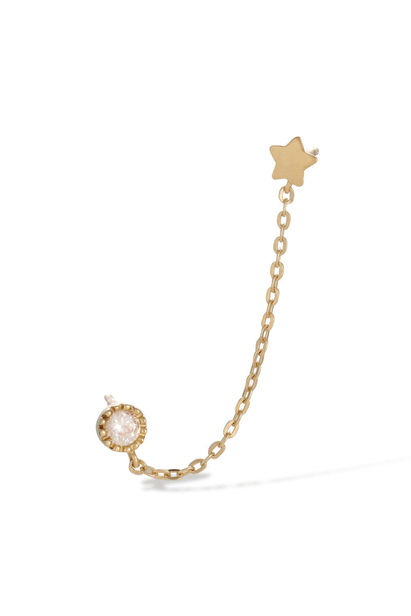 Bijou D'Oreille "Royal" Or Jaune 375/1000 Et Zirconium