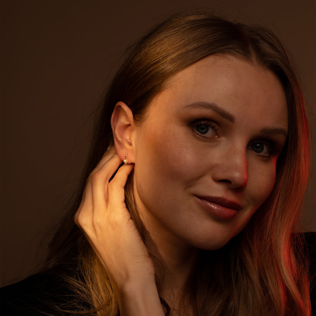 Boucles D'Oreilles "Goutte Perlée" Or Jaune 375/1000 Perle Blanche