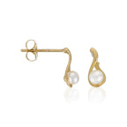 "Pearly Drop" Earrings - Yellow Gold 375/1000 White Pearl