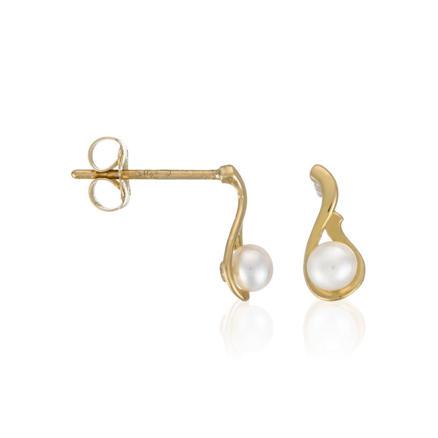 "Pearly Drop" Earrings - Yellow Gold 375/1000 White Pearl