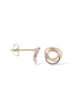 Boucles D'Oreilles "Croisade" Or Tricolore 375/1000