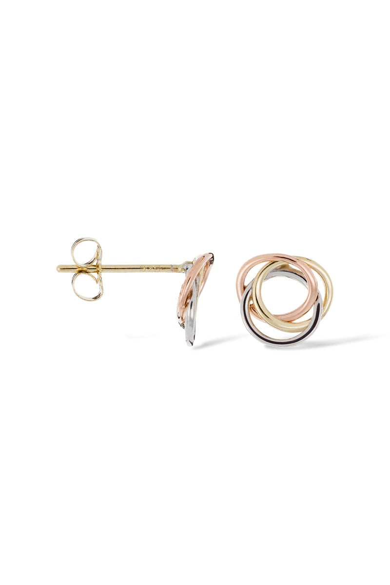 Boucles D'Oreilles "Croisade" Or Tricolore 375/1000