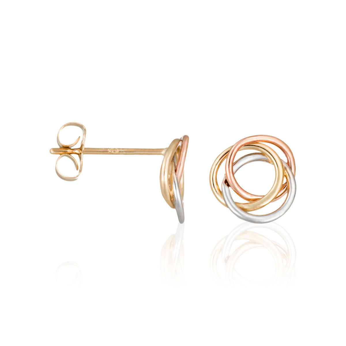 Boucles D'Oreilles "Croisade" Or Tricolore 375/1000