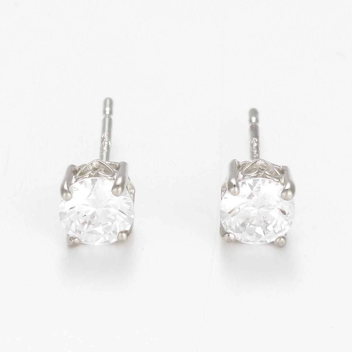 Boucles D'Oreilles "Simply You 4Mm" Or Blanc 375/1000 Et Zirconium