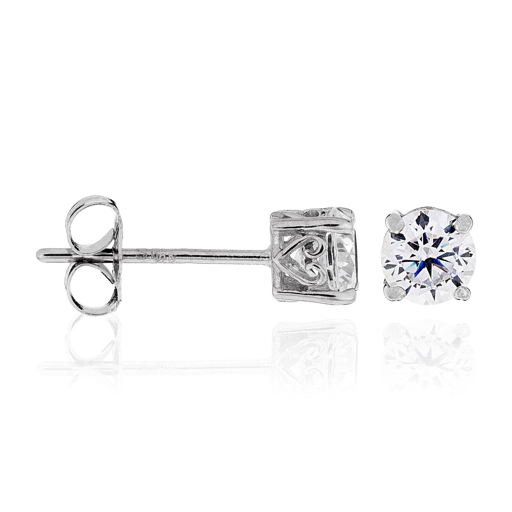 “Simply You 4Mm” Earrings – 375/1000 White Gold And Zirconium