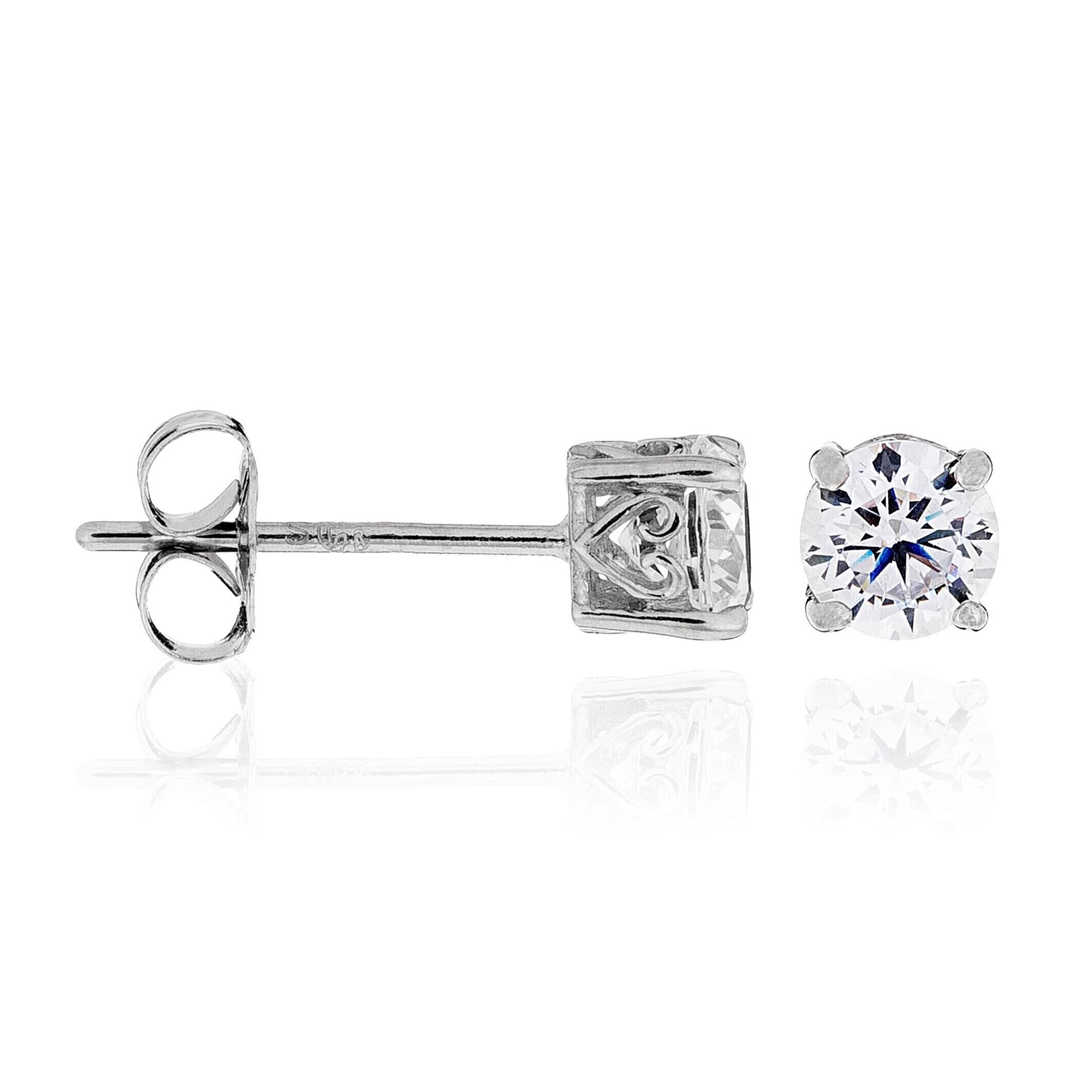“Simply You 4Mm” Earrings – 375/1000 White Gold And Zirconium