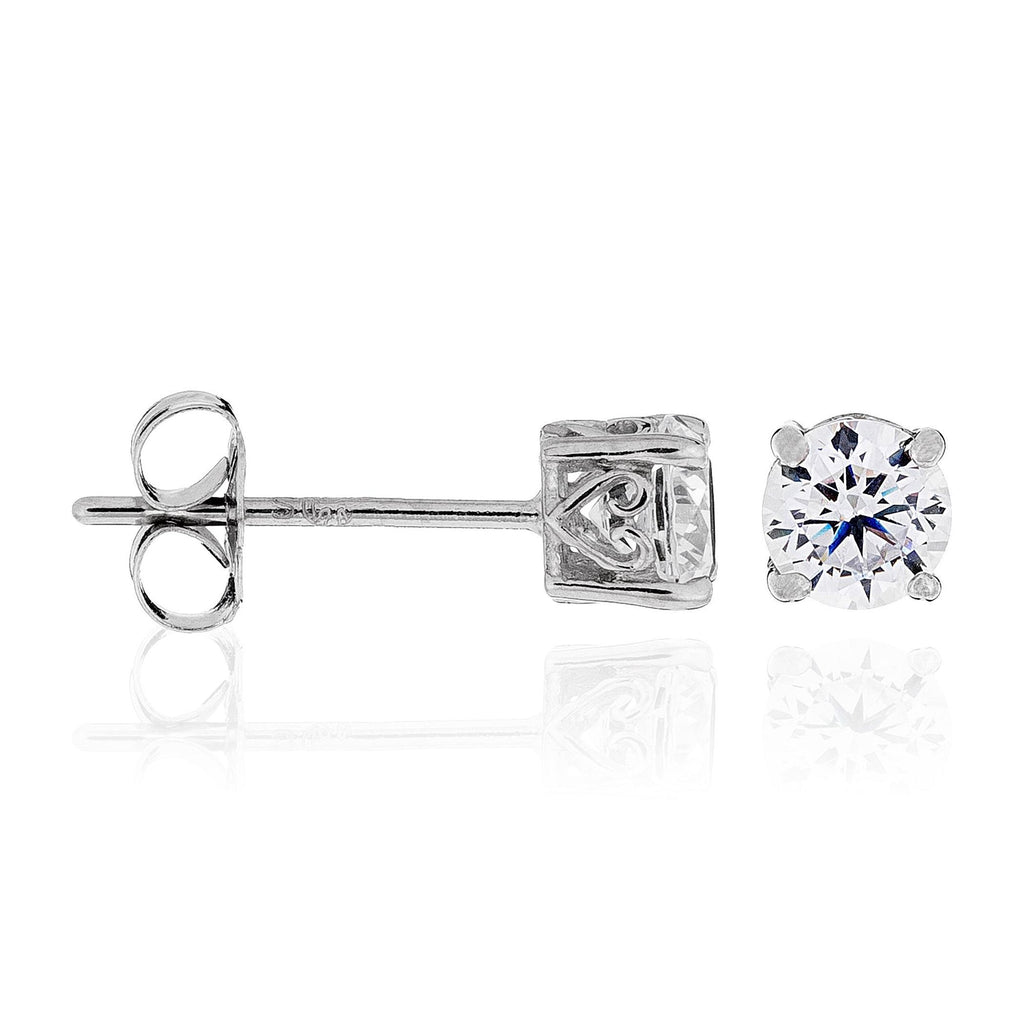 “Simply You 4Mm” Earrings – 375/1000 White Gold And Zirconium
