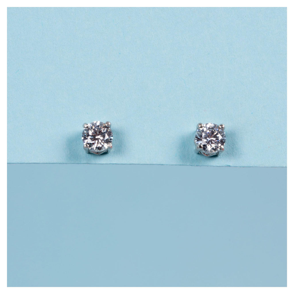 “Simply You 4Mm” Earrings – 375/1000 White Gold And Zirconium
