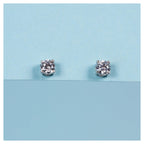 “Simply You 4Mm” Earrings – 375/1000 White Gold And Zirconium