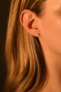 Boucles D'Oreilles "Simply You 4Mm" Or Blanc 375/1000 Et Zirconium