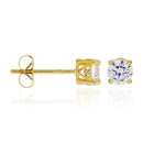 Boucles D'Oreilles "Simply You" - 4Mm Or Jaune 375/1000 Et Zirconium
