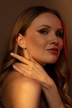 "Simply You" 4mm 9-Carat Yellow Gold and Cubic Zirconia Earrings