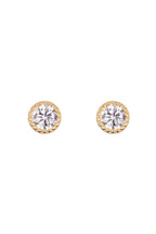 Pendientes “Pequeñas Rondas 2 Mm” Oro Amarillo 375/1000 Y Circonitas