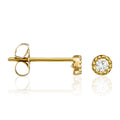 Pendientes “Pequeñas Rondas 2 Mm” Oro Amarillo 375/1000 Y Circonitas