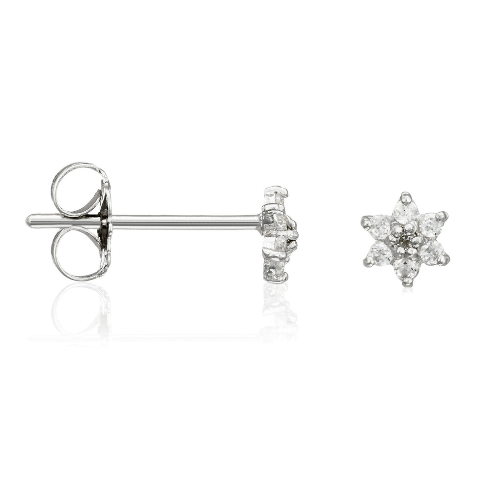 Boucles D'Oreilles "For Her" Or Blanc 375/1000 Et Zirconium