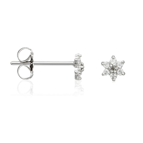 Boucles D'Oreilles "For Her" Or Blanc 375/1000 Et Zirconium