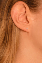 Boucles D'Oreilles "For Her" Or Blanc 375/1000 Et Zirconium