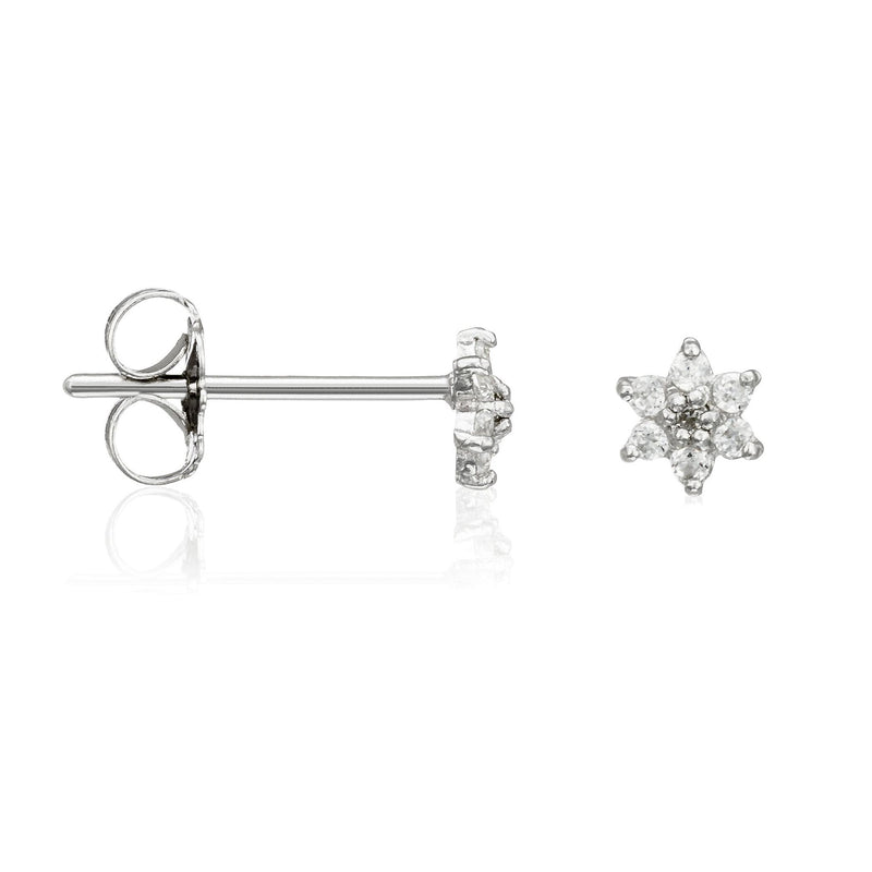 Boucles D'Oreilles "For Her" Or Blanc 375/1000 Et Zirconium