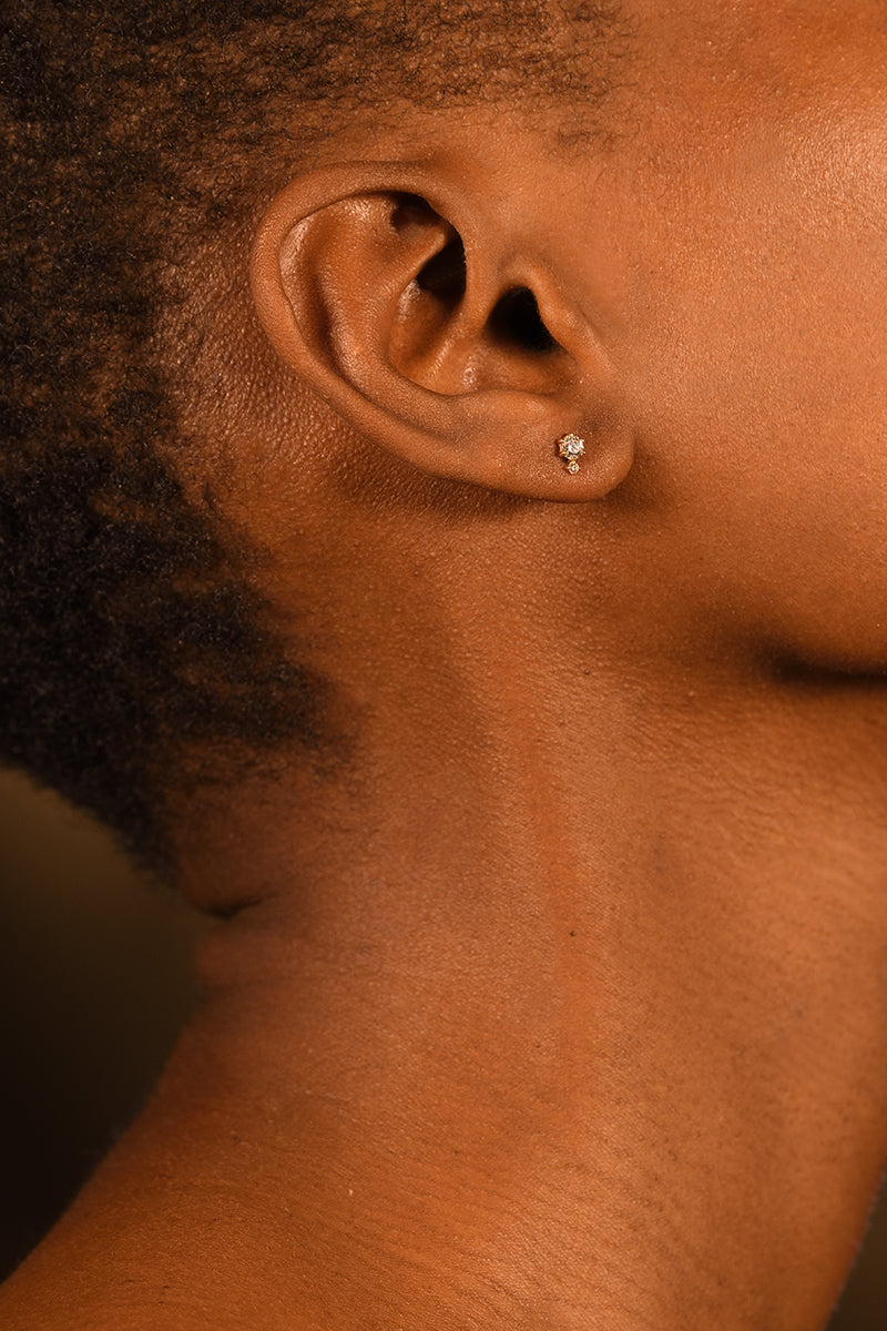 Boucles D'Oreilles "Just Me" Or Jaune 375/1000 Et Zirconium
