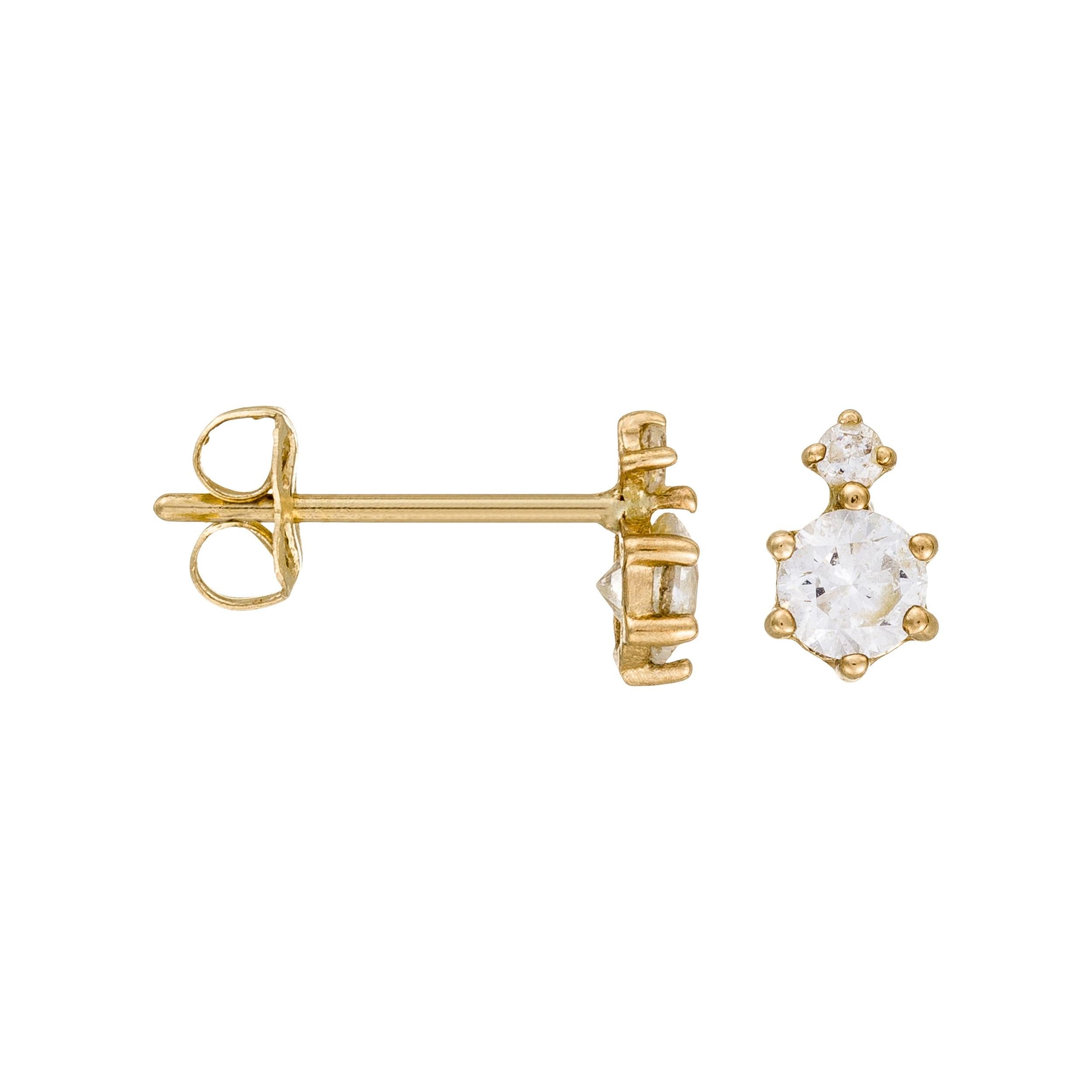 Boucles D'Oreilles "Just Me" Or Jaune 375/1000 Et Zirconium