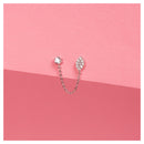 Boucles D'Oreilles Unitaire "Princière" - Or Blanc 375/1000