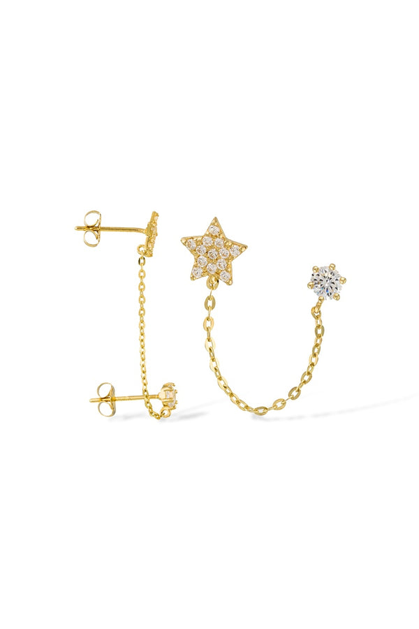 Bijou D'Oreille Unitaire "Nuit Etoilée" Or Jaune 375/1000
