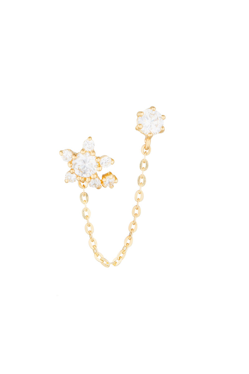 Pendiente único de noche estrellada - oro amarillo
