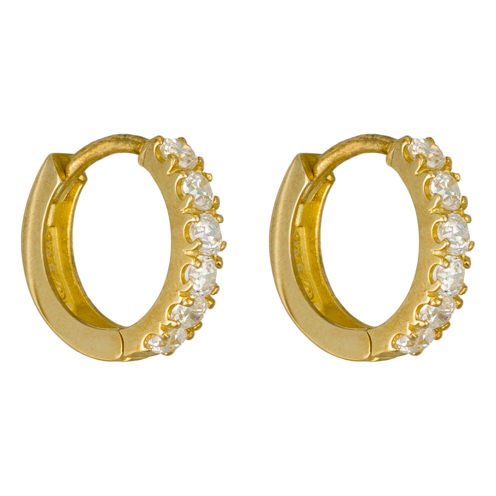 Boucles D'Oreilles "Quality" Or Jaune 375/1000 Et Zirconium