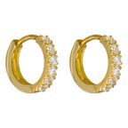 Boucles D'Oreilles "Quality" Or Jaune 375/1000 Et Zirconium