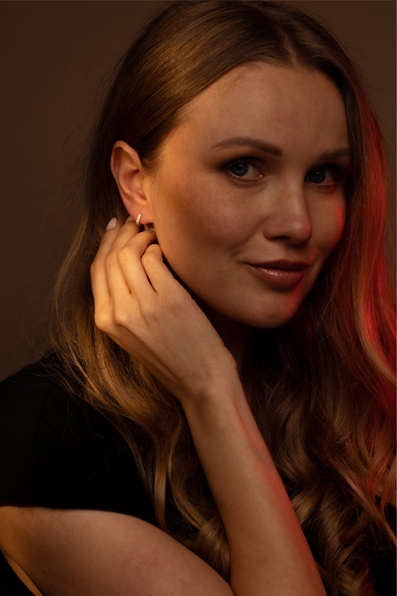 Boucles D'Oreilles "Quality" Or Jaune 375/1000 Et Zirconium