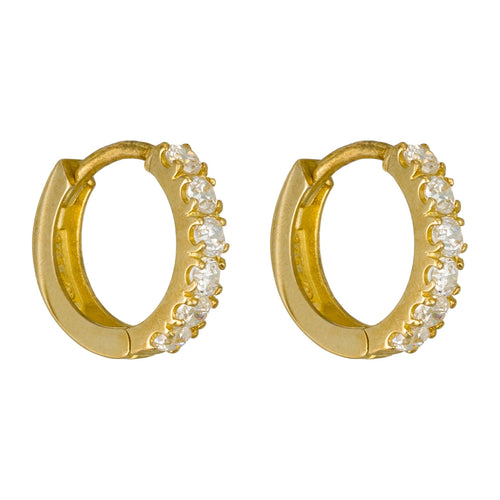 Boucles D'Oreilles "Quality" Or Jaune 375/1000 Et Zirconium