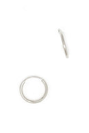 Boucles D'Oreilles "Créoles Simplicité 12 Mm" Or Blanc 375/1000