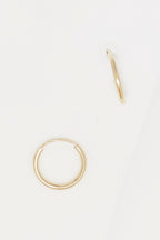 Boucle D'Oreilles "Créoles Simplicité 12 Mm" Or Jaune 375/1000