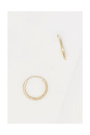 Boucle D'Oreilles "Créoles Simplicité 12 Mm" Or Jaune 375/1000