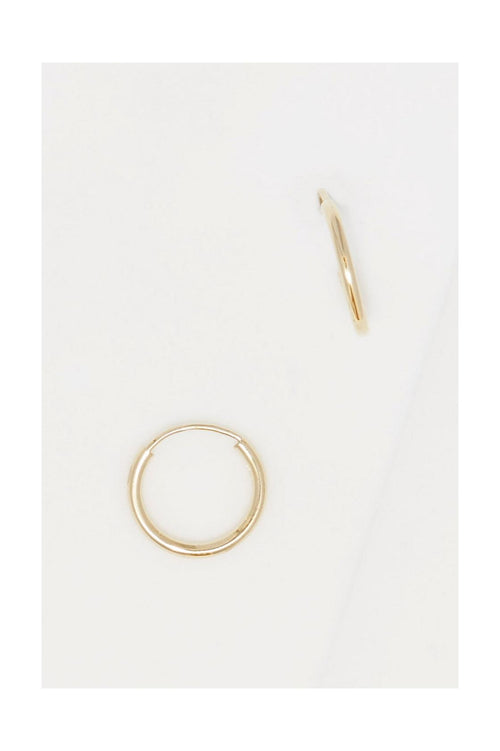 Boucle D'Oreilles "Créoles Simplicité 12 Mm" Or Jaune 375/1000