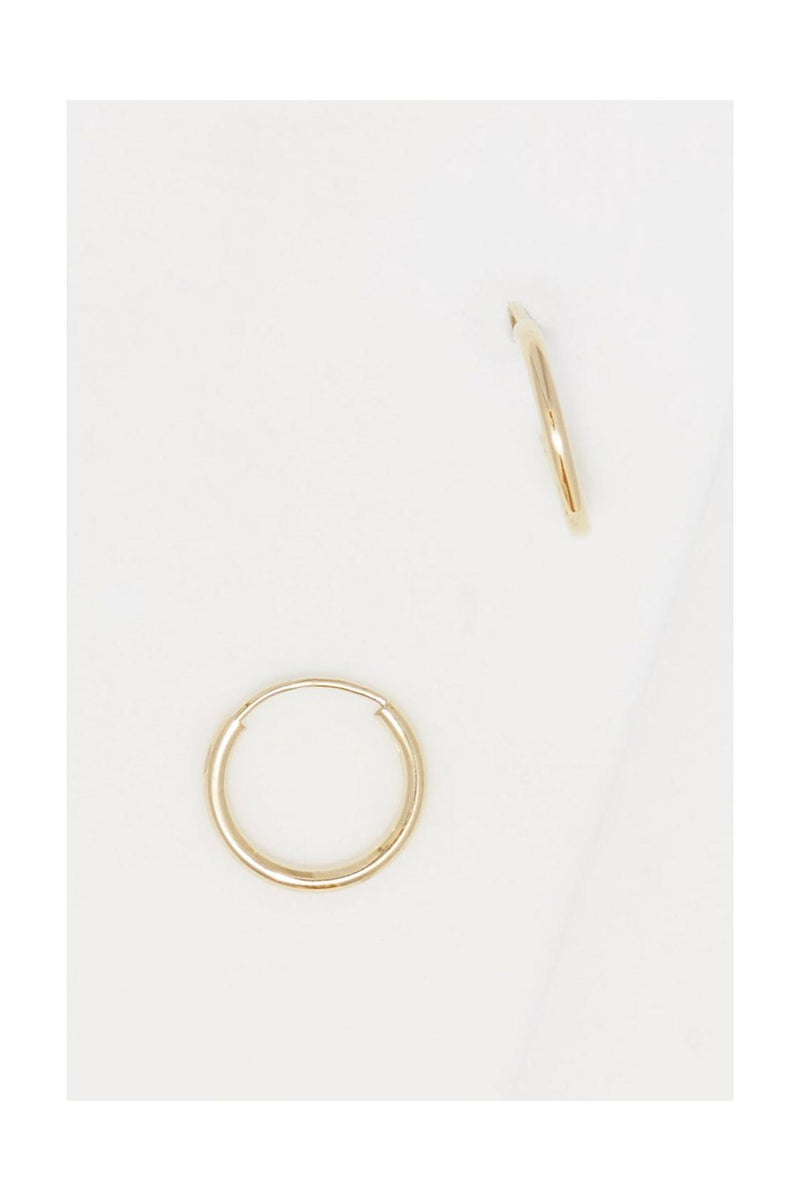 Boucle D'Oreilles "Créoles Simplicité 12 Mm" Or Jaune 375/1000