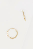 Simplicity Hoop Earrings 12mm - Yellow Gold