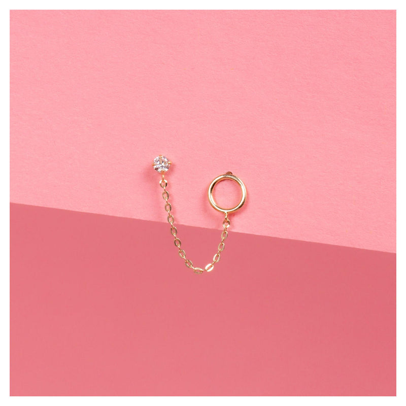 Boucles D'Oreilles Unitaire "Arsol" - Or Jaune 375/1000