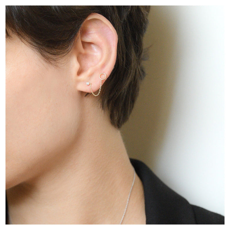 Boucles D'Oreilles Unitaire "Arsol" - Or Jaune 375/1000