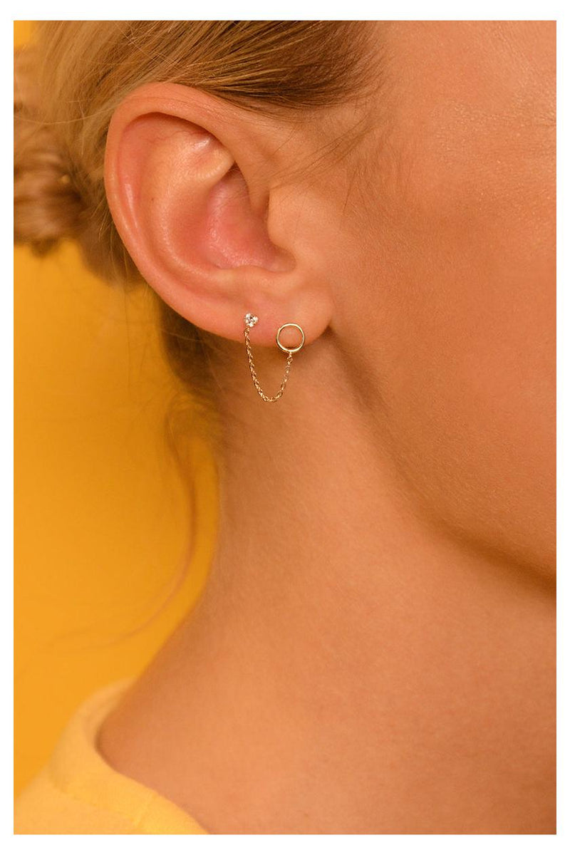 Boucles D'Oreilles Unitaire "Arsol" - Or Jaune 375/1000