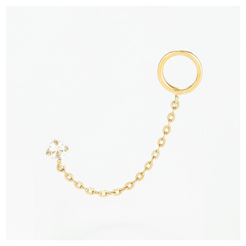 Boucles D'Oreilles Unitaire "Arsol" - Or Jaune 375/1000