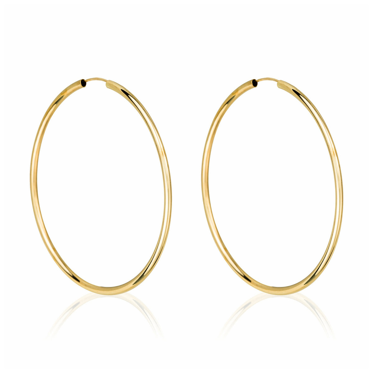 "Créoles Elégance" Earrings 50 Mm Yellow Gold 375/1000